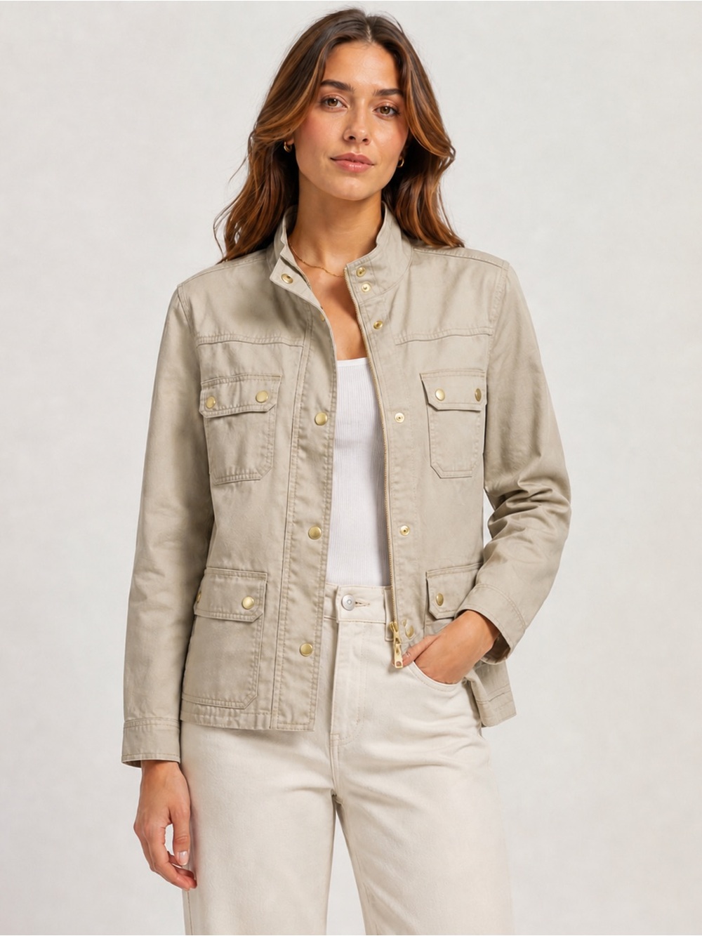 Jcrew factory Women's Beige Utility Jacket size xs